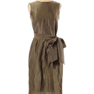 Zara Bronze Gold Dress with Attached Belt Sz Small